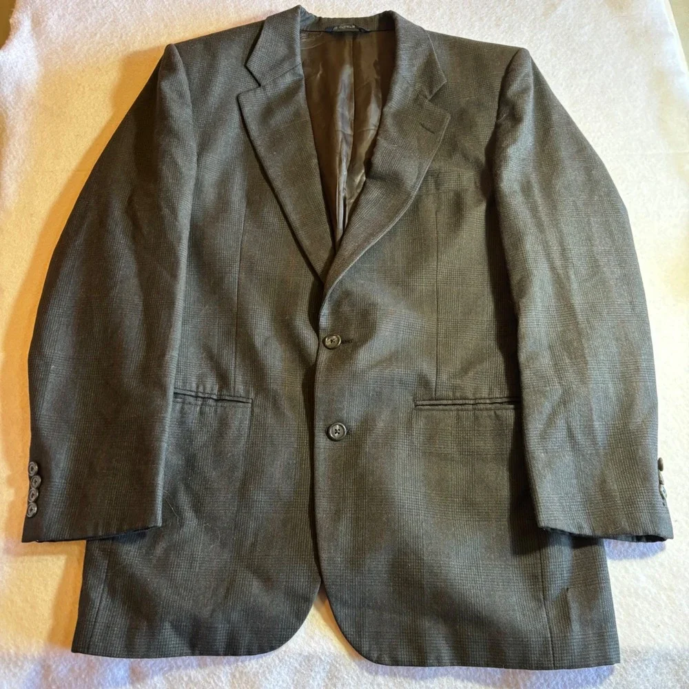 Vintage Burberrys Blazer Mens Brown Plaid 100% Wool Sport‎ Coat Jacket 42
